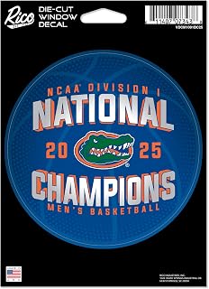 Rico Industries NCAA Florida Gators 2025 Men's Basketball National Champions 5" x 7" Vinyl Die-Cut Decal - Car/Truck/Home Accessory