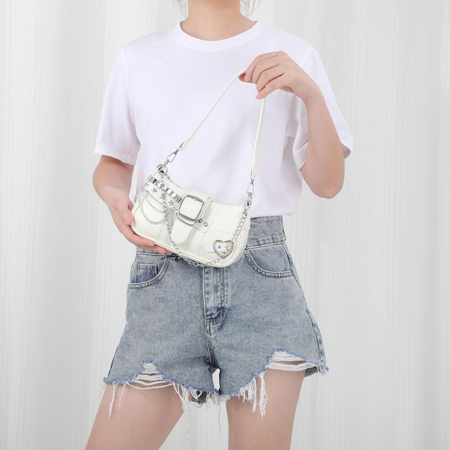 GOKTOW Y2k Shoulder Bag -Goth & Punk Mini PU Leather Purse for Women