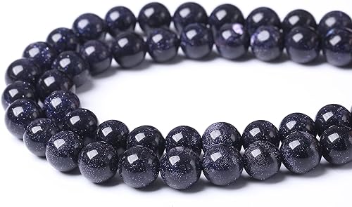 Miniatura 2 de Cuentas sueltas redondas de arena azul de 0.236 in cuentas de gemas naturales de piedra de energía de cristal para hacer joyas, pulseras y collares