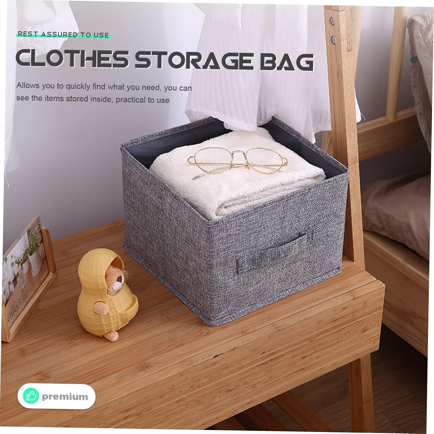Closet Organizer Storage Bag Multi-Layer Cotton Linen Hanging Shelves for Clothes Pants and Underwear Space-Saving and Washable Design for Home Organization