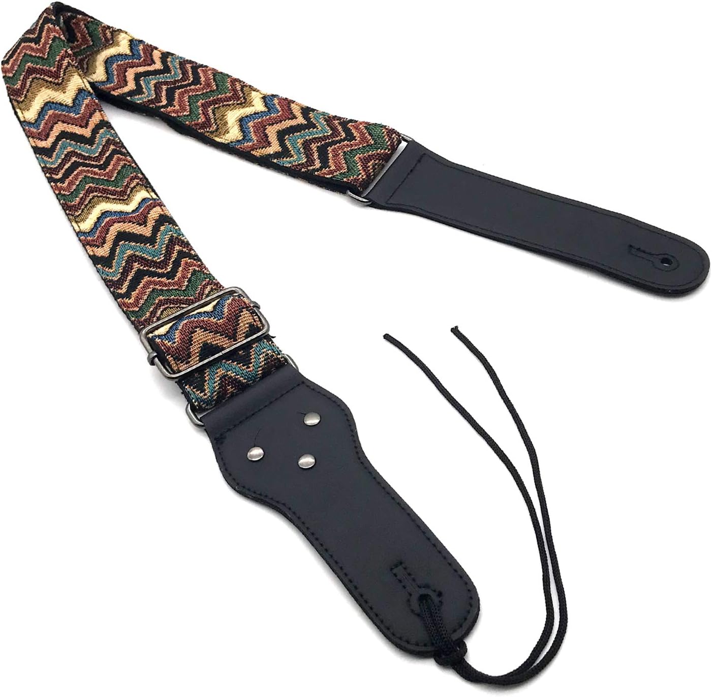 Adjustable Guitar Strap with 2 Strap Locks and 1 Leather Strap Button