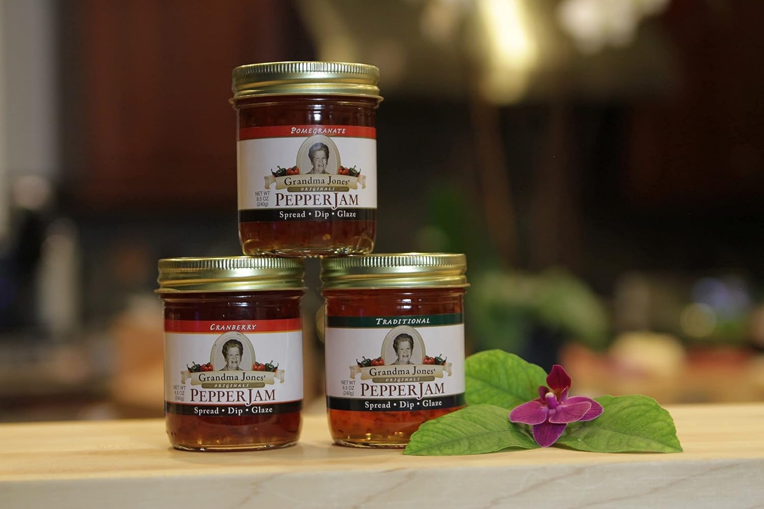 Grandma Jones' Originals PEPPER JAM Holiday Favorites Pepper Jelly Three Pack