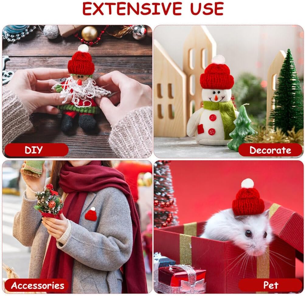Hemoton 1set Mini Knit Hat Scarf Christmas Doll Accessories Cute Santa Bottle Supplies for Festive Decorations and Family Gatherings