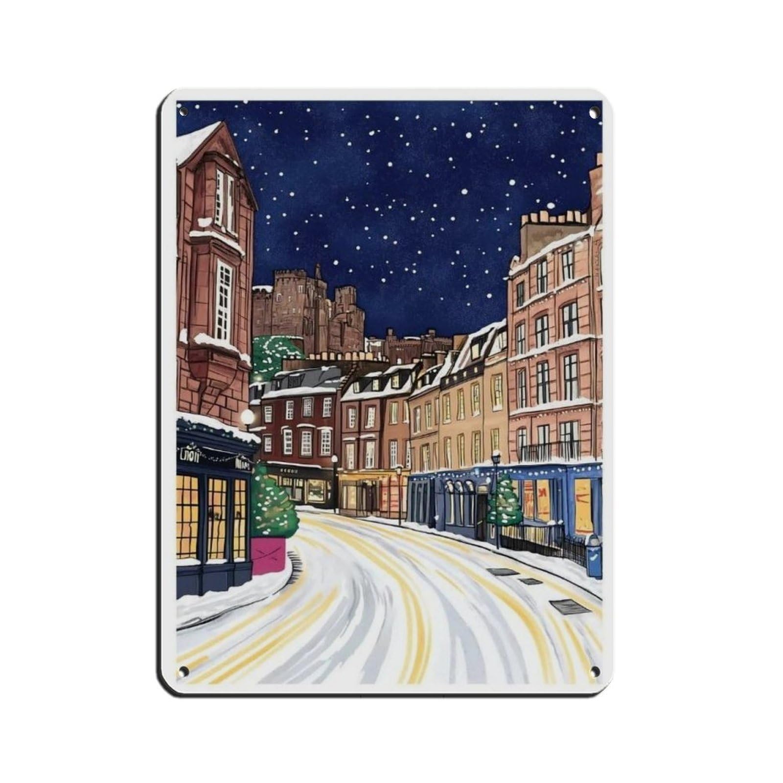 Lxwnze 30L X 40W Cm Edinburgh Poster, Edinburgh Art, Travel Poster (2) Tin Sign Vintage Metal Pub Club Cafe Bar Home Wall Art Decoration Poster Retro 12X16inch(30X40cm)