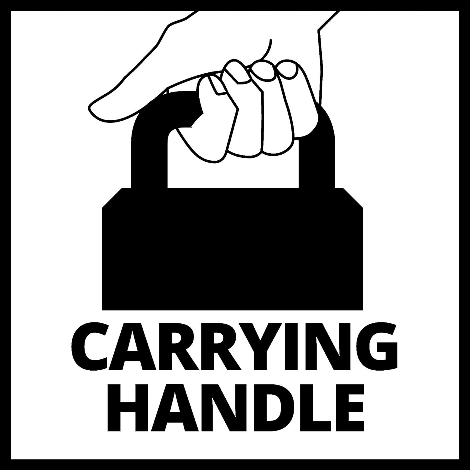 Icon depicting a hand holding a carrying handle