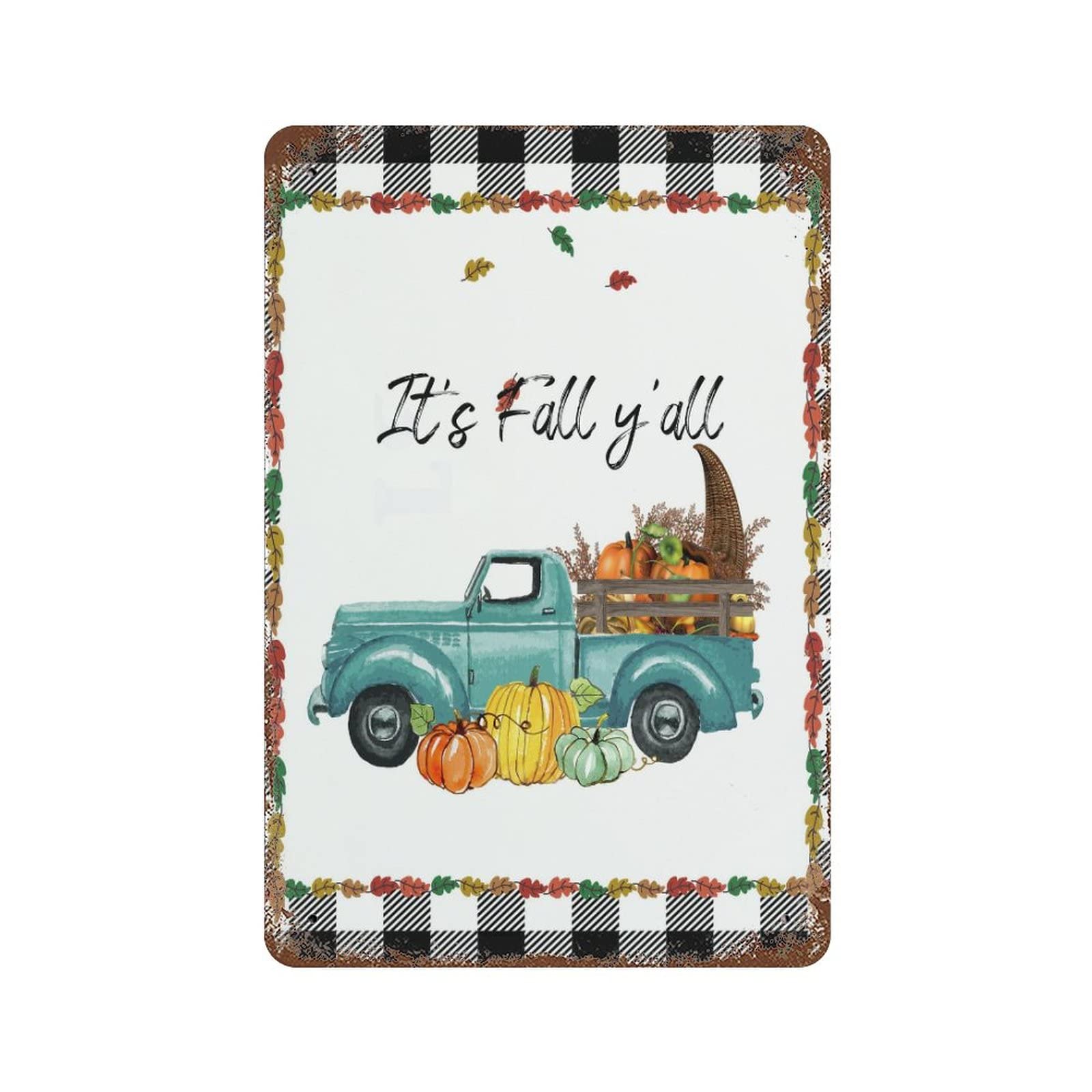Panneau en aluminium citrouilles et cadeau de pendaison de crémaillère d'automne