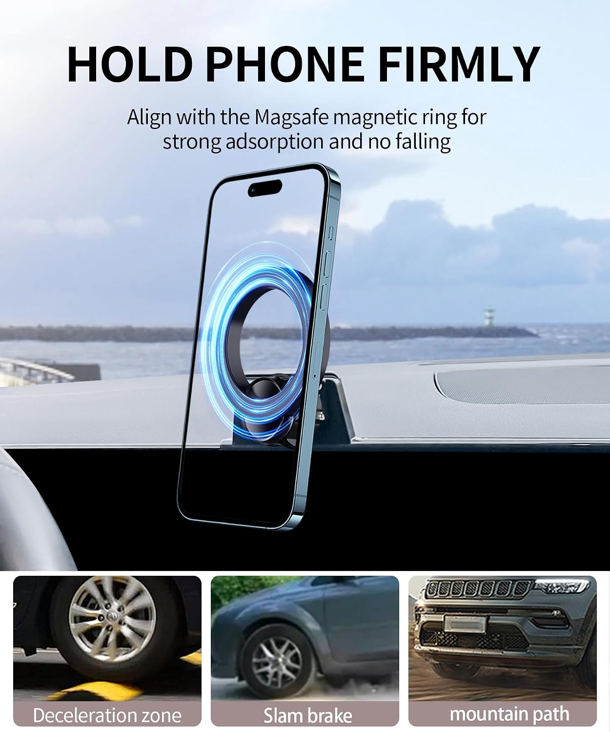 Car Phone Holder for 2019-2024 Mercedes Benz A-Class/B-Class/GLB/GLA/CLA/EQA/EQB Accessories 10.25-Inch Screen Fixed Clip, 360° Rotation Phone Mount Compatible with MagSafe