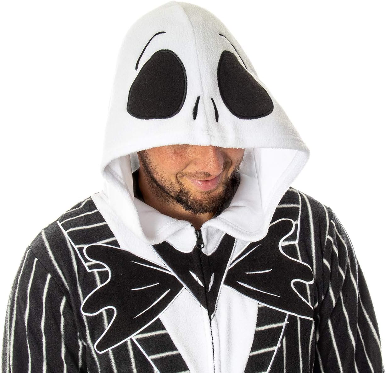 Seven Times Six Nightmare Before Christmas Jack Skellington Costume Pinstripe Suit Pajama Outfit One-Piece Union Suit