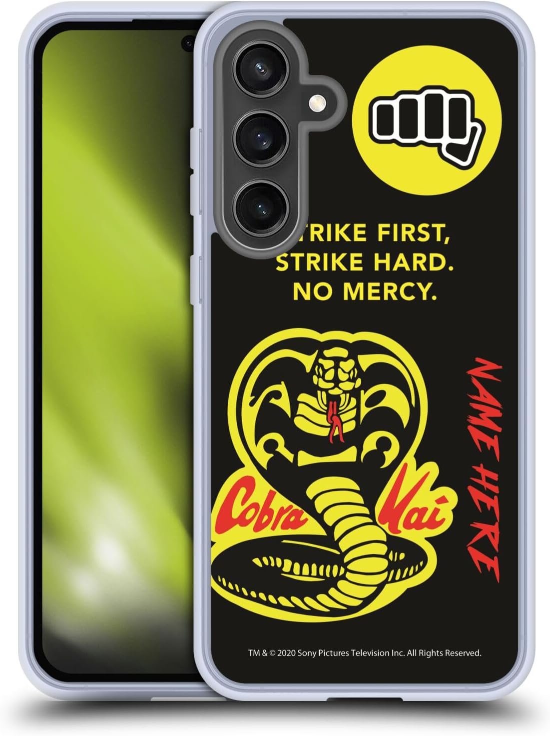 Head Case Designs Officially Licensed Custom Customized Personalized Cobra Kai Name in Strike Logo Art Soft Gel Case [Military Grade Protection] Compatible with Samsung Galaxy S24 FE