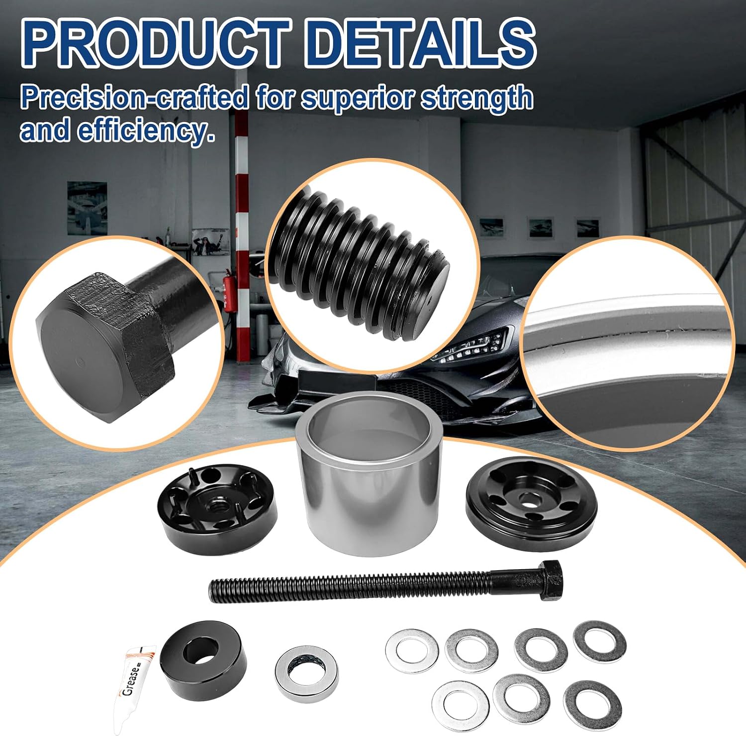FEXON S-24736 Bushing Installation Tool Kit - Compatible with Hendrickson Vantraax Narrow Bushing Complete Kit, Complete Removal and Installation Tool, Replaces S-24736, TRB5914-T