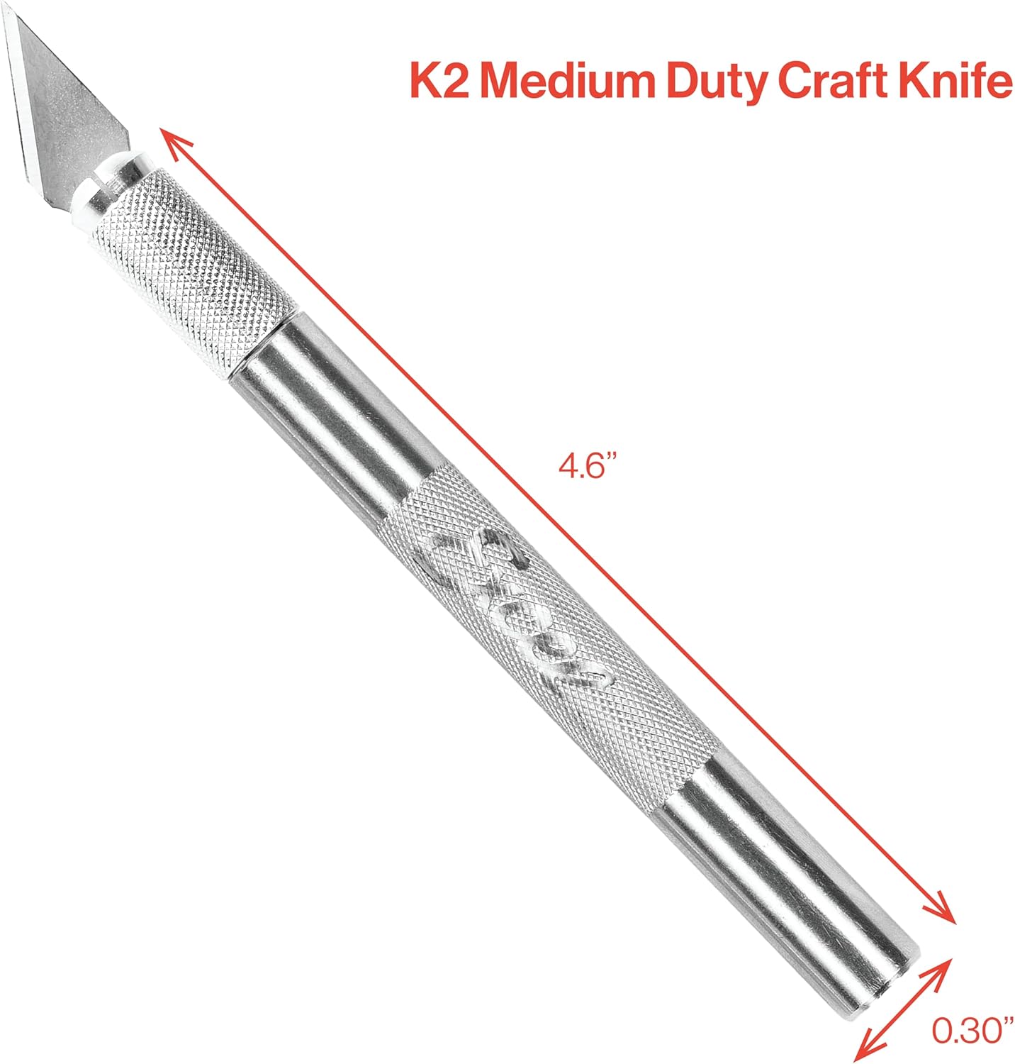 Excel Blades K2 Medium Duty Hobby Knife Set – 12 Pack Precision Craft Knives with #24 Blades for Carving & Crafting – Lightweight Aluminum Handle – Made in the USA