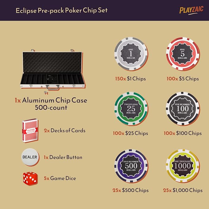 Juego de fichas de póker Eclipse 500 piezas miniatura 3