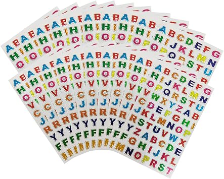 1400 Pieces Colorful Alphabet Stickers Glitter Letter Stickers20 Sheets Self-Adhesive Shiny Stickers Used for Greeting Cards, Home Decoration, Childrens Art and Craft Supplies