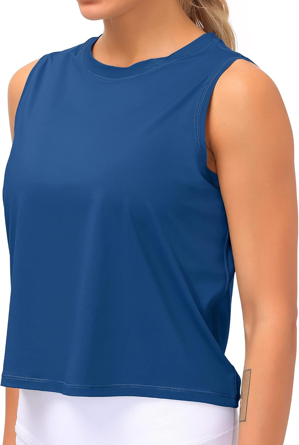 Dragon Fit Womens Ice Silk Workout Tank Tops Sleeveless Cropped Yoga Shirt for Running Gym Summer - Image 2