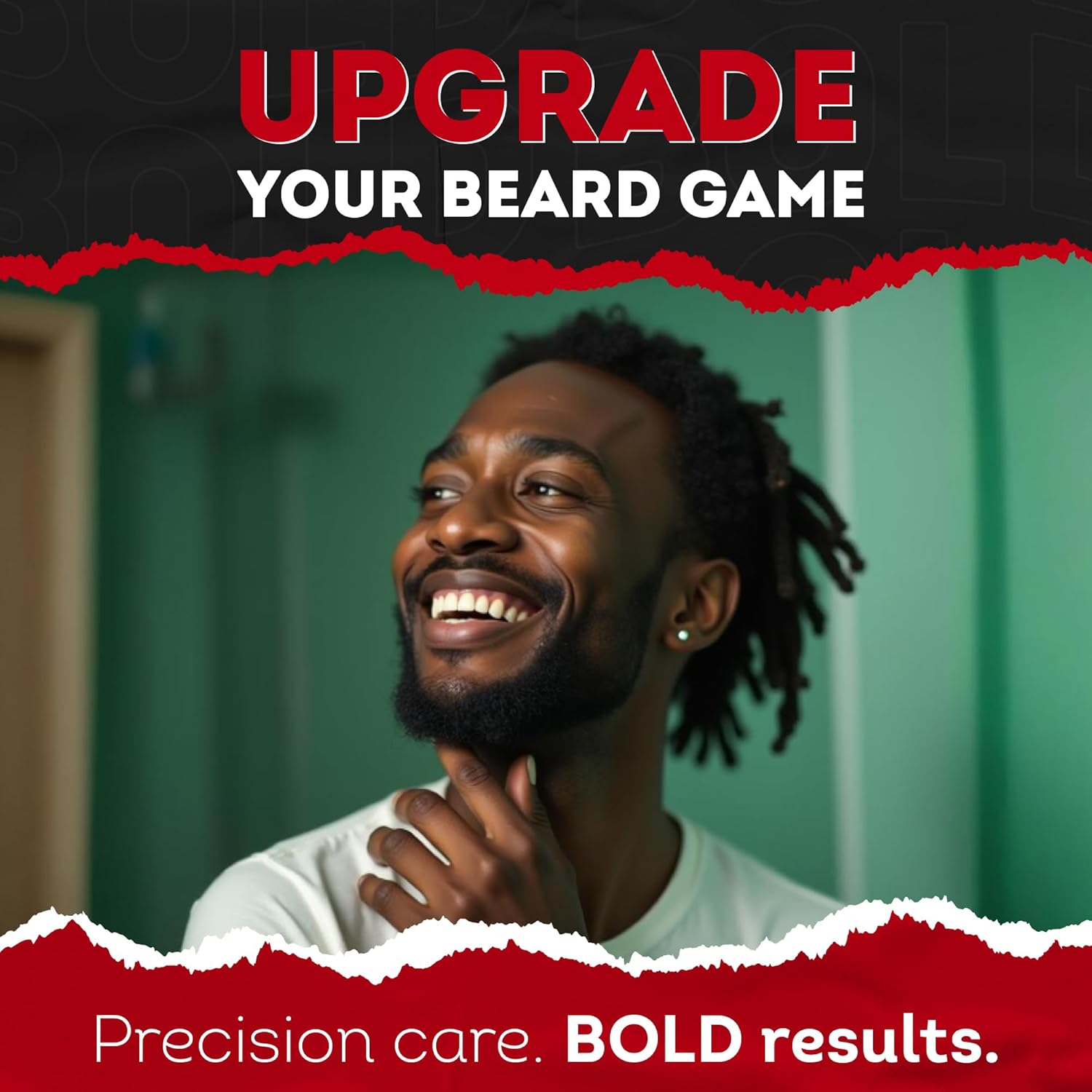 Locsanity BOLD Beard Kit, Beard Growth Kit, Beard Grooming Kit, Growth Oil, Balm Conditioner, Brush, Comb, Mustache Scissor, Storage Bag, Beard Care & Trimming Trimmer Kit Gifts for Men Him