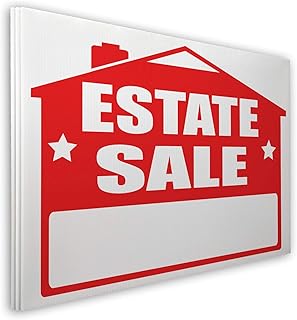 3 Pack Estate Sale Lawn Sign Kit with Giant Arrow Stickers (3)