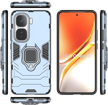 Phone Case Compatible with Vivo IQOO Neo 10 Phone Case, Slim Case Stand Kickstand PC & TPU Cover with Holder Protective CaseBlue