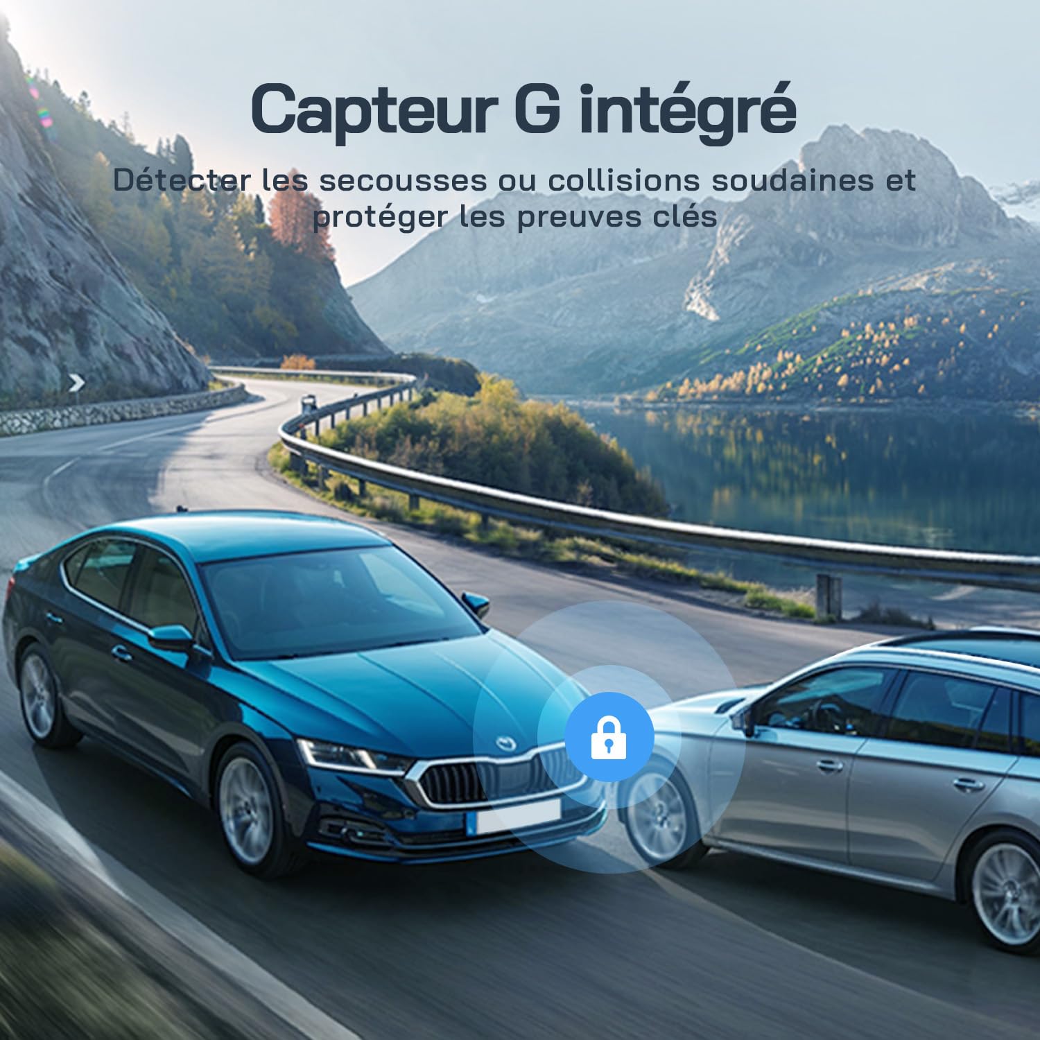 WOLFANG 2.5K Dashcam Voiture Avant Arrière, 1440P+1080P FHD Caméra Embarquée Voiture, IPS 3" Dash Cam Voiture Grand Angle de 170°, G-Capteur, WDR, 24H Mode Parking, Enregistrement en Boucle