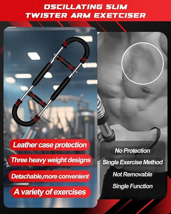 Twister Arm Trainer, Chest Exerciser for Men, 70-110lbs Adjustable Chest Trainer Men, Arm Exercise Equipment, Chest Workout Equipment, Portable Spring Resistance for Home Workout