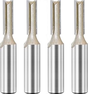 1/2-inch Shank, 5/16-inch Cutting Dia, 2-Flute Straight Router Bit, Carbide Tipped Plunge Router Bit, 4Pcs