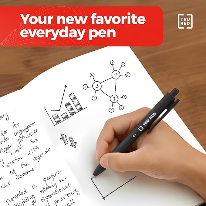 TRU RED Bolígrafos de Gel Retráctiles 0.7mm Tinta Negra 12 Unidades miniatura 8