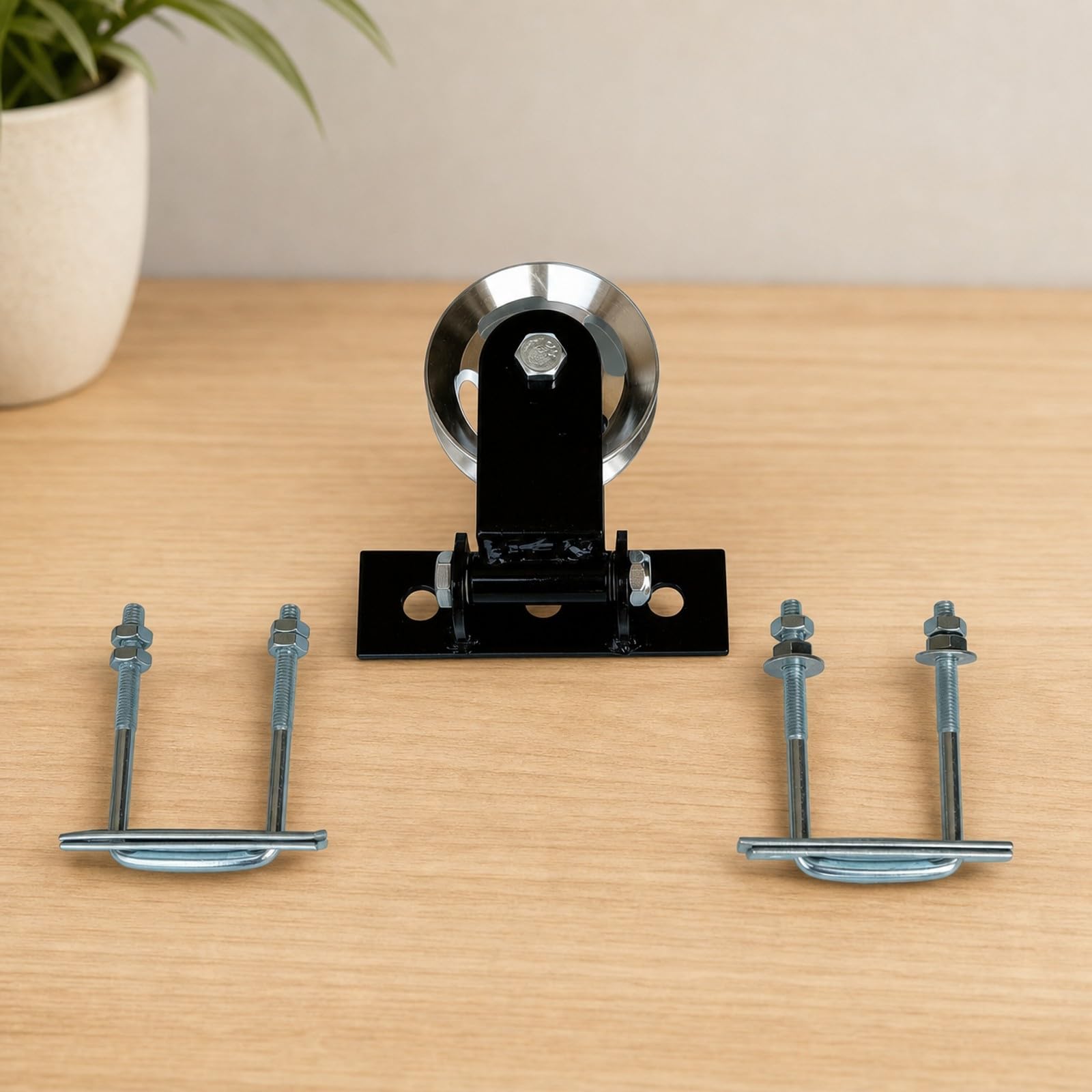 Qianly Polea con Placa Montaje Versátil Polea con Abrazaras Montaje Compacto Correa Exnsión Tríceps, Plástico Oscilante A