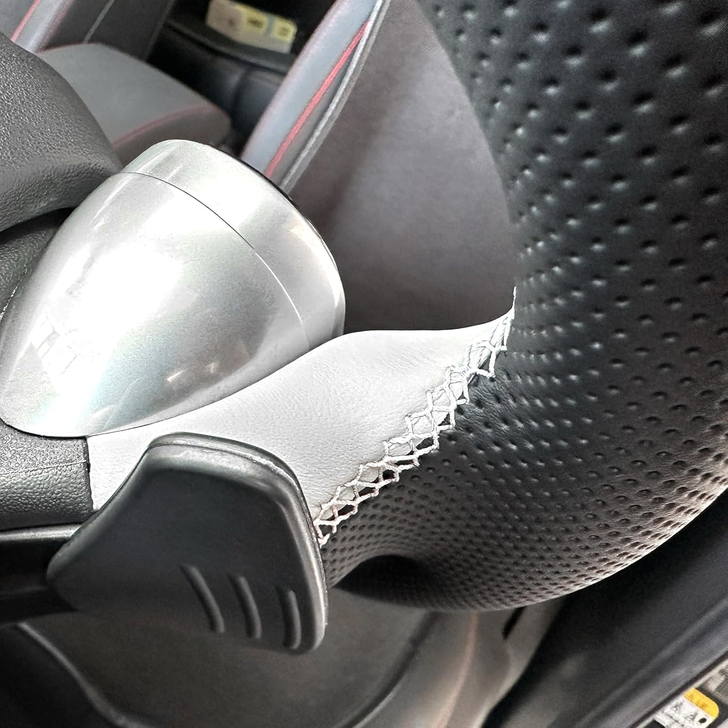 MEWANT DIY Stitched Steering Wheel Cover Wrap for Land Rover Range Rover Sport 2018-2021 Steering Wheel Accessories for Land Rover Range Rover Sport