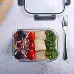 M MCIRCO [5-Packs, 36 Oz.] Conteneurs de préparation de repas en verre avec durée de vie Snap Locking Lids contenants alimentaires en verre,conteneur de déjeuner hermétique, micro-ondes, four, congélateur et lave-vaisselle (4.5 Coupe)