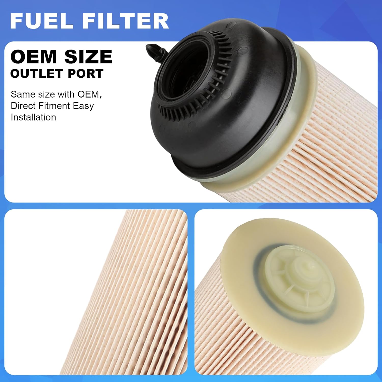 PF9908 Fuel Filter Element Replacement for Detroit Diesel Engines DD13 DD15 DD16 Freightliner Western Star 10 Micron Replaces A4720900651 FK13834 WF10103 (set of 3)