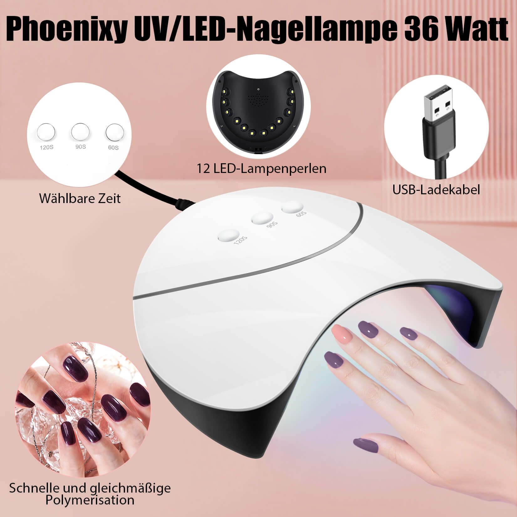 Phoenixy 25 kolorów półtrwałych paznokci kompletny zestaw z U V/LED zestaw półtrwałych paznokci z podstawą i 4 górną powłoką, niebieski, zielony, paznokci w domu