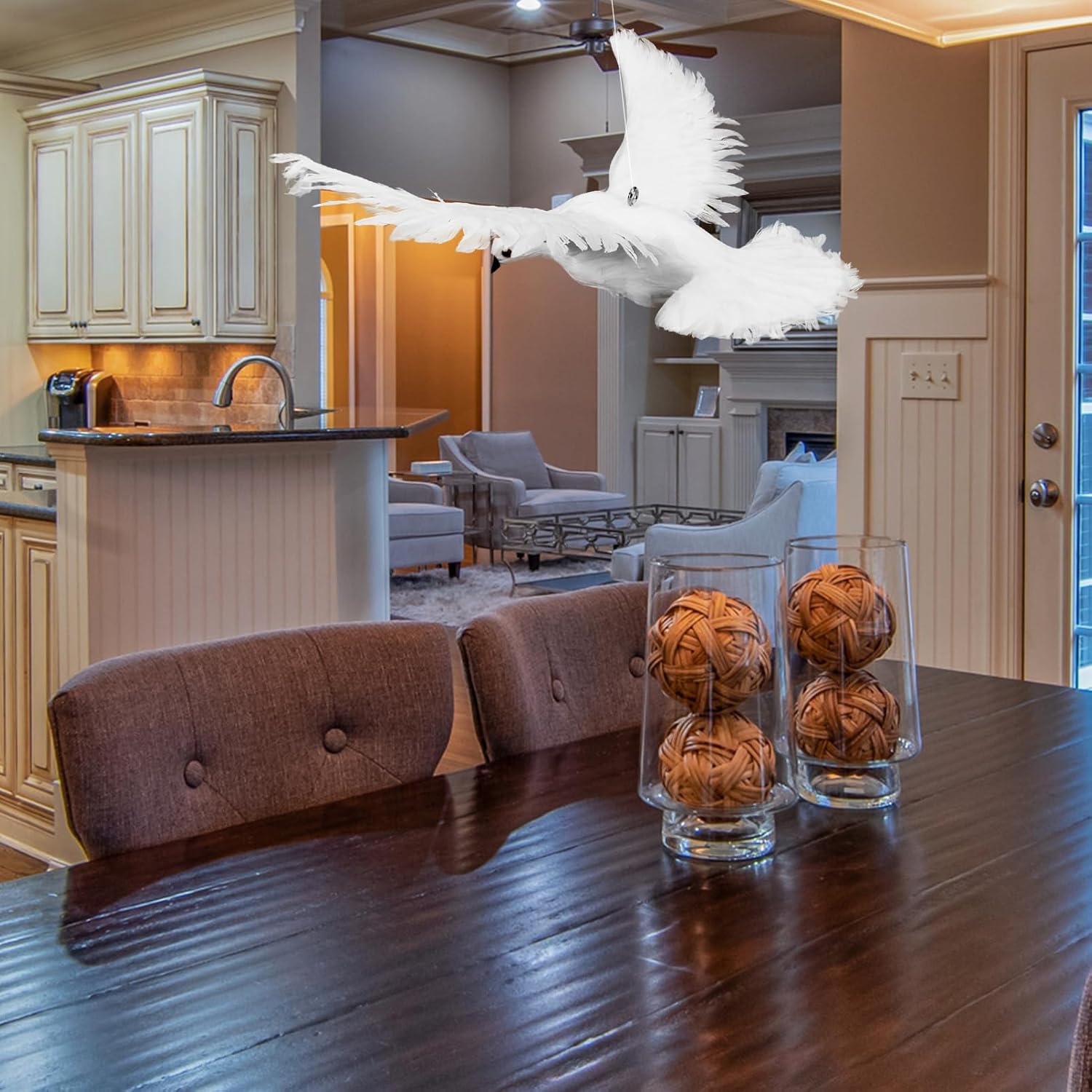 ABOOFAN Artificial Peace Dove Decoration Realistic Statue for Outdoor Garden Decor Simulated Feathered Bird Model for Home and Event Decor