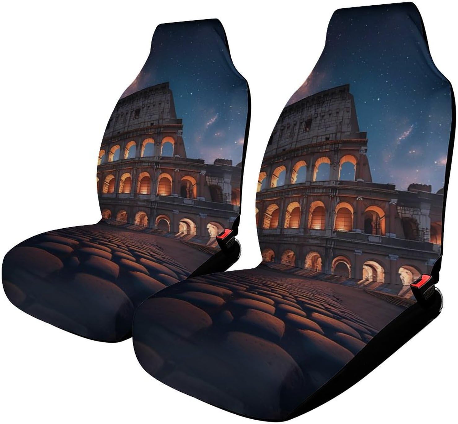 Roman COLOSSEUMES Prints Car Seat Covers Universal Car Front Seats Protector Auto Interior Accessories 1PCS