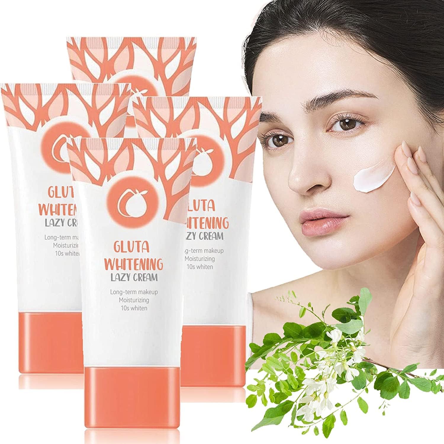 Gluta Whitening Lazy Cream, Orange Exfoliating Whitening Gel, Gluta