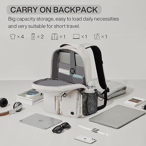 Miniatura 8 de Mixi Mochila de viaje para laptop, bolsa ligera para hombres y mujeres, bolsa de computadora de 15.6 pulgadas con bolsillos multifunción, 17