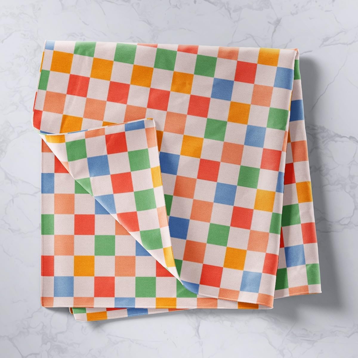jejeloiu Kids Colorful Checkerboard Tapestry Medium 59"x59" Plaid Geometric Wall Art For Boys Girls Bedroom Decor Retro Classic Wall Hanging Blanket Microfiber image 2