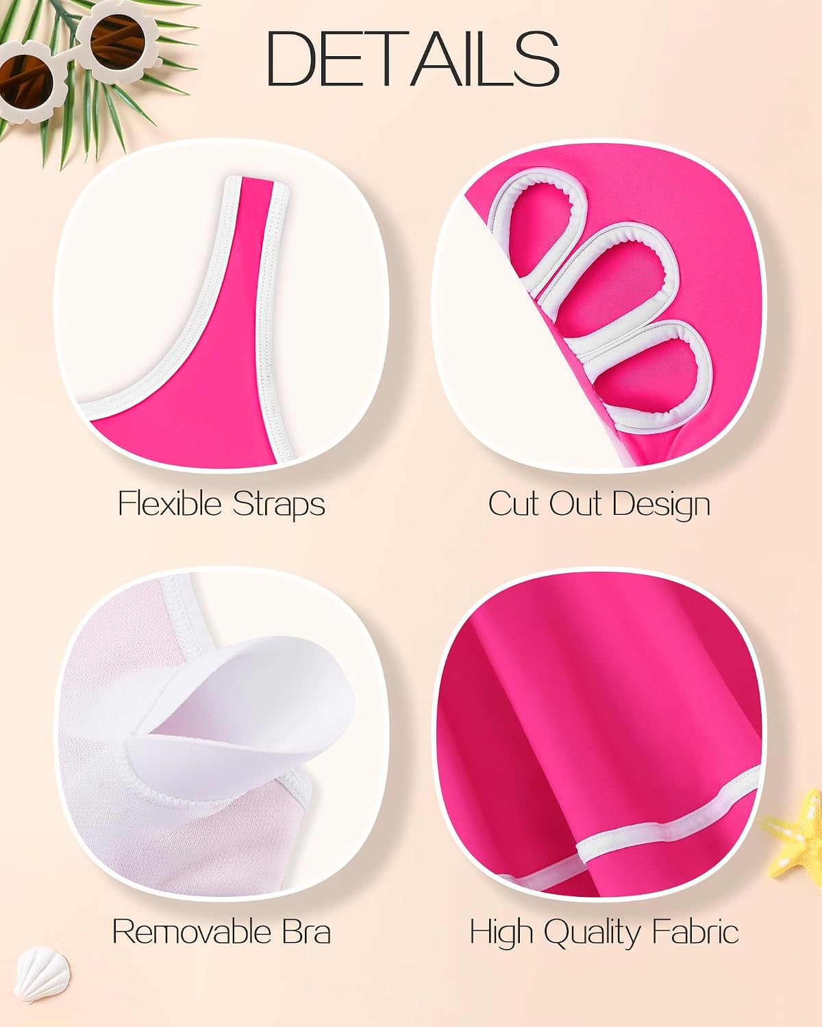 Girls One Piece Swimsuit Cut Out Bathing Suit Girls Swim Dress Swimwear with Solid Color Skirt for 5-14 Years