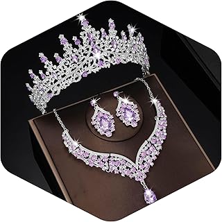 Kamirola Tiaras and Crowns for Women,Tiaras Earrings Necklace, Crystal Bridal Jewelry Set, Costume Party Halloween Prom Pageant Jewelry for Women (TR28)