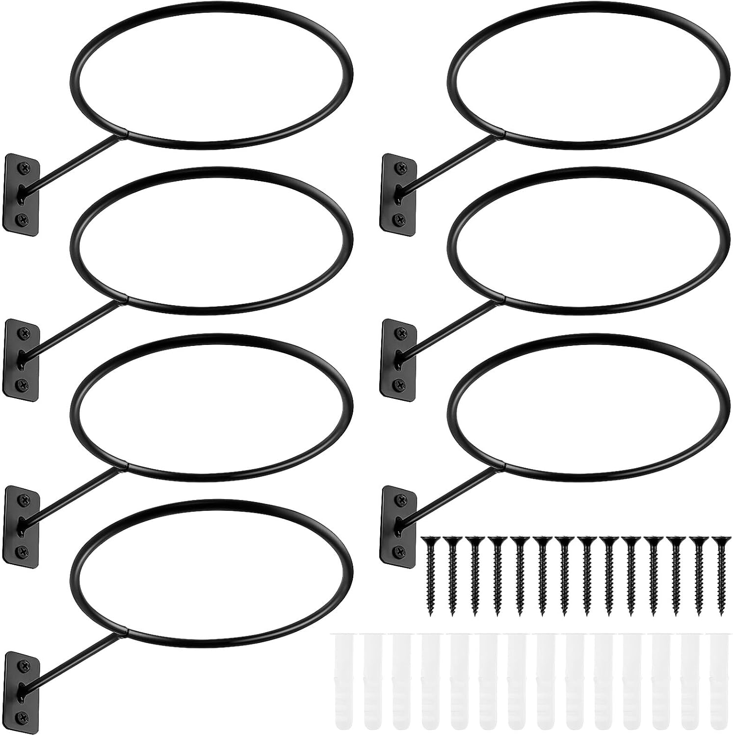 7 Pcs Wall Mount Ball Storage Rack Space-saving Basketball Holder Stand for Garage Gym Iron Ball Display Organizer for Basketball Football Volleyball