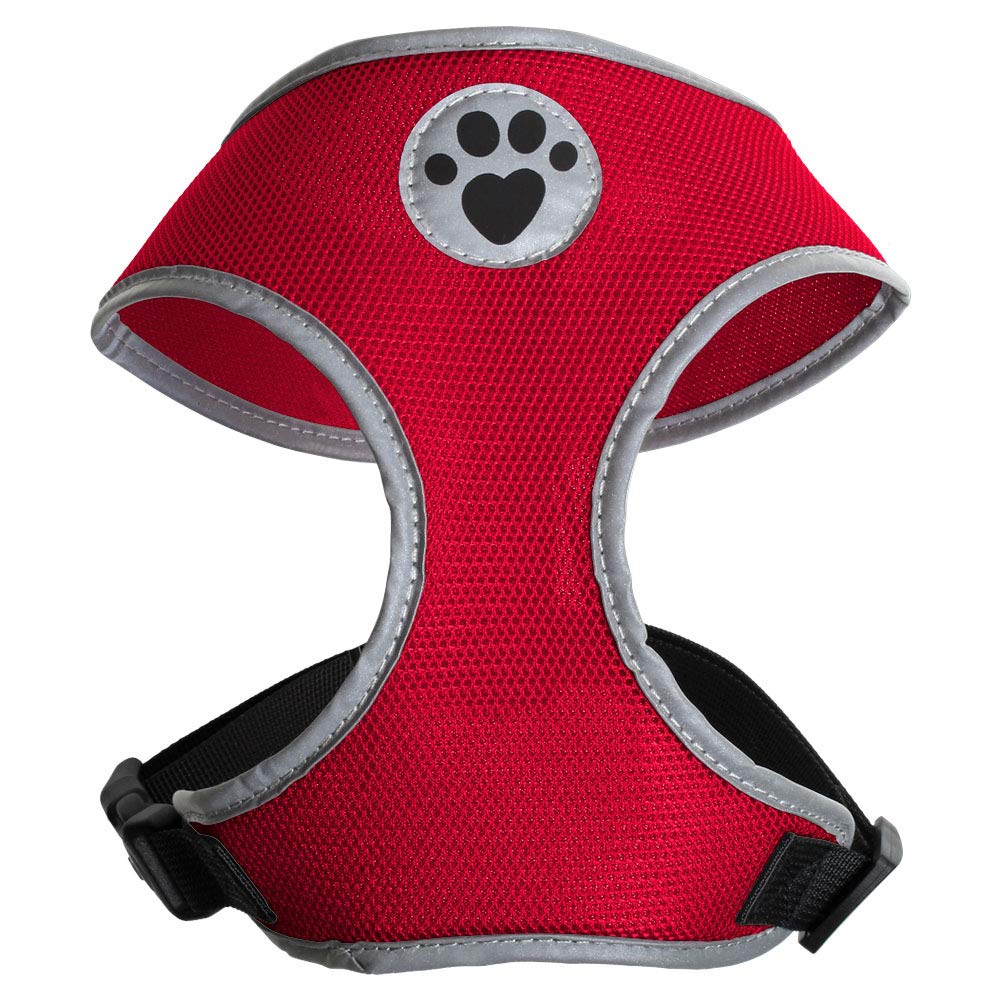 iGadgitz Home U7051 - Sweat-Proof Dog Harness, Puppy Harness, Walking Dog Vest in with Reflective High Visibility Piping & Secure Lockable buckle - Crimson - Large