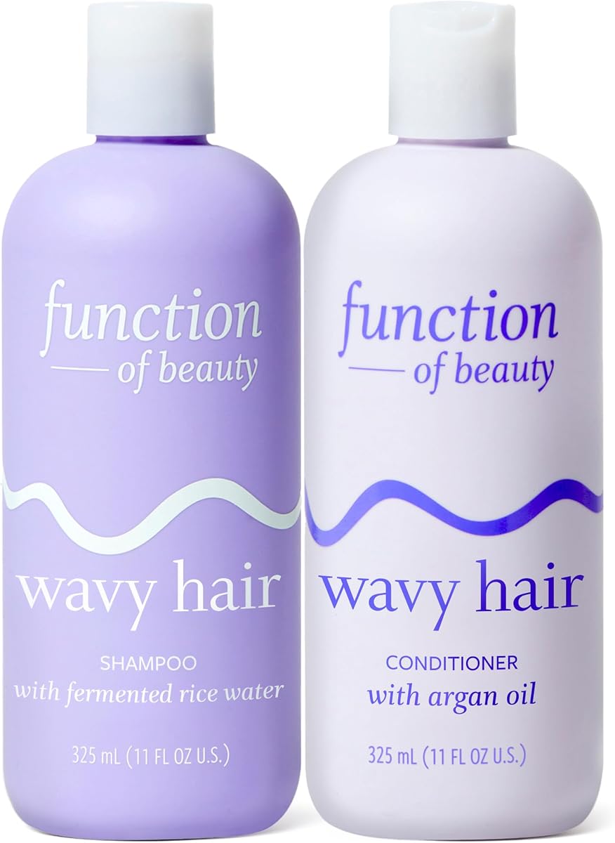 Function of Beauty Wavy Hair Shampoo & Conditioner Set - Anti-Frizz | Lightweight, Strengthening & Hydrating - Sulfate-Free Shampoo & Conditioner Duo for Natural Wavy Texture - Hair Care Products