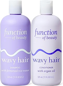 Function of Beauty Wavy Hair Shampoo & Conditioner Set - Sulfate-Free Shampoo & Conditioner Duo for Natural Wavy Texture - Lightweight, Anti-Frizz, Strengthening & Hydrating - Hair Care Products
