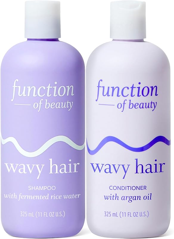 Function of Beauty Wavy Hair Shampoo & Conditioner Set - Anti-Frizz | Lightweight, Strengthening & Hydrating - Sulfate-Free Shampoo & Conditioner Duo for Natural Wavy Texture - Hair Care Products