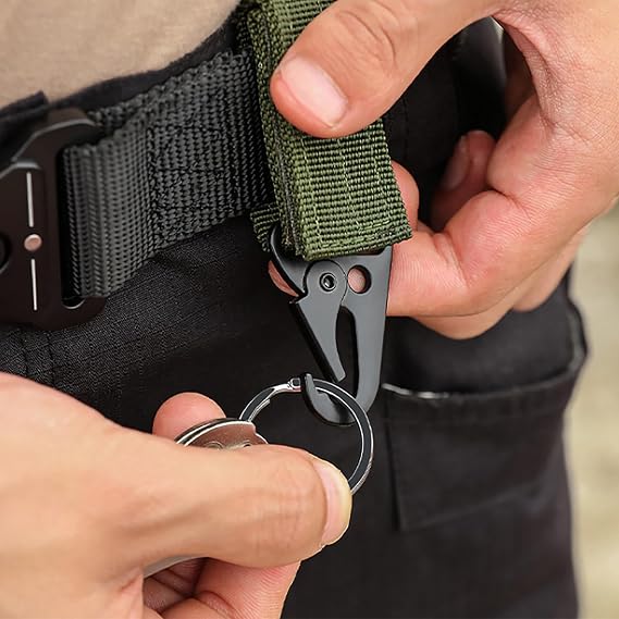Belt Key Holder Keychain Belt Clip Webbing Hanging Buckle Strap Belt Keyring Keychain Hook for Backpacking