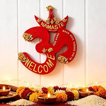 OM Symbol Wall Hanging Wall Decor Namaste Welcome Ornament for Diwali Gifts