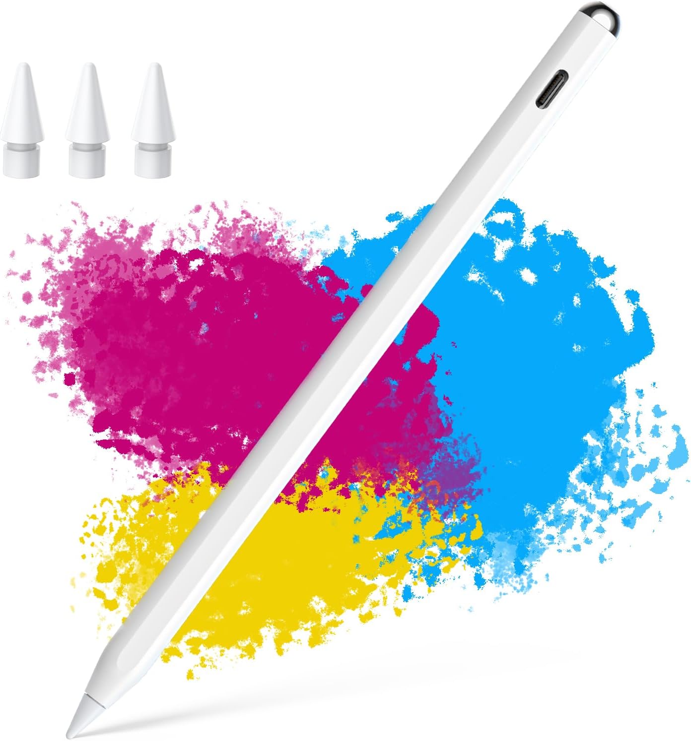 UGREEN 2 in1 Magnetic Charging Stylus Pen for Apple iPad Tilt Sensitivity Fast Type-C & Magnetic Charging Bluetooth Power Display Palm Rejection iPad Stylus Pencil for iPad 2018-2022, Pro, Air 3,4,5