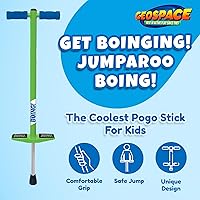 Vista 8 de Geospace Jumparoo BOING! JR. Steel POGO STICK by Air Kicks, pequeño para niños de 50 a 90 libras, diversión activa al aire libre que promueve