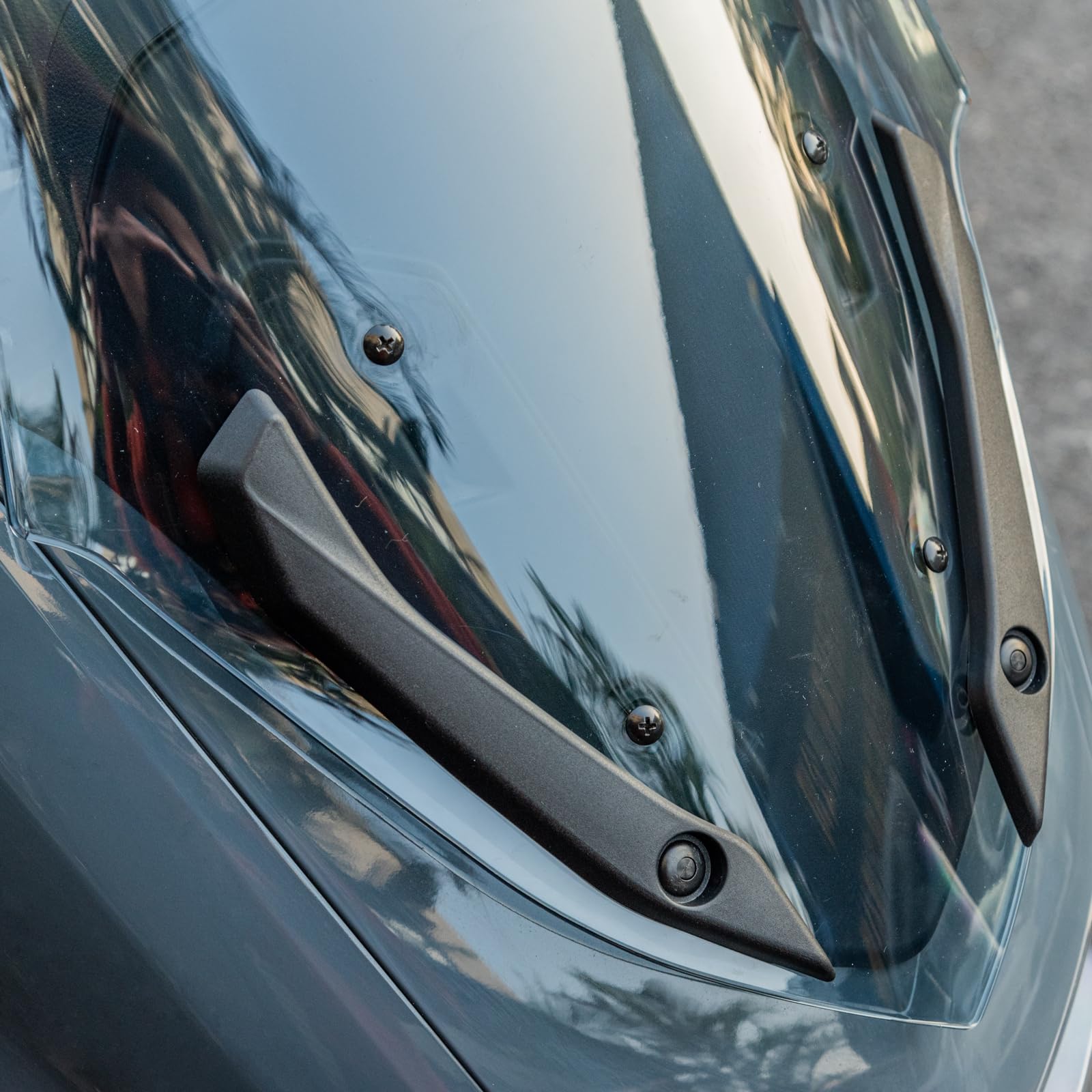 Motorrad Windschild Windschutzscheibe für NMAX155 2020 2021 2022 2023 2024 N MAX 155 Windabweiser Frontverkleidung Double Bubble Windschutz (Schwarz)