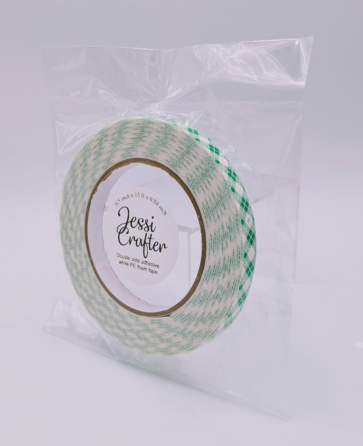 Double Side Adhesive White PE Foam Tape, Strong Adhesion for Mount Bond Attach DIY and Craft Projects. (1 roll) (1/2 inch x 16ft.)