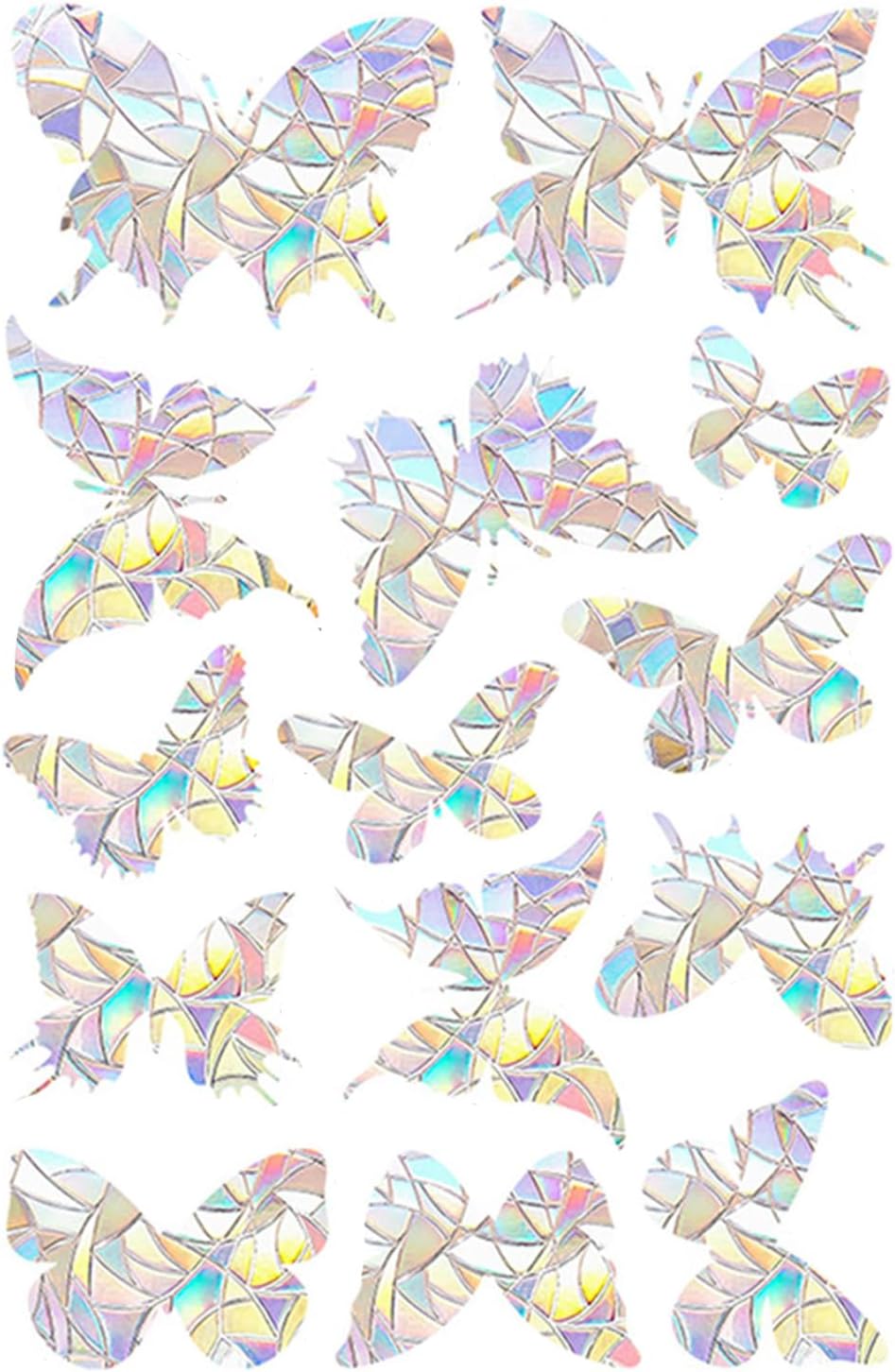 VOSSOT Lot De 28 Autocollants Prismes Attrape-soleil Pour Fenêtre - Effet Arc-en-ciel Et Protection Oiseaux - Déco Adhésive Irisé