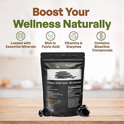 Miniatura 2 de Go Nutra Shilajit Polvo puro Himalaya Shilajit 40% ácido fúlvico traza minerales - 4 oz.